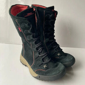 Teva girls tall zipper laced boots Sz 13